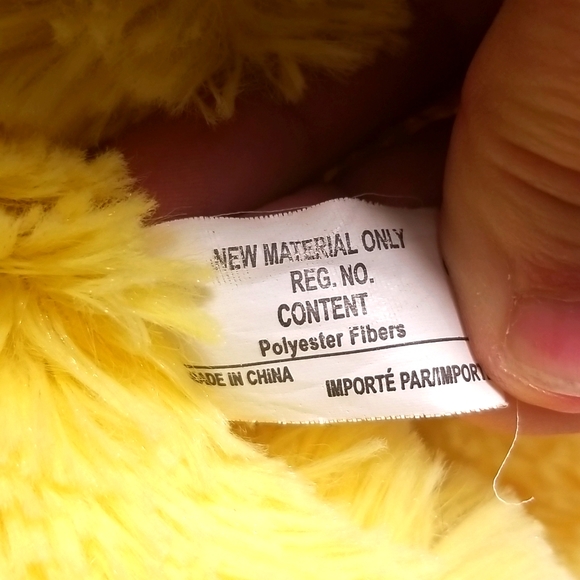 Yellow Fluffy LOVE Teddy Bear with Hearts Valentine's Day Plush - Picture 7 of 9